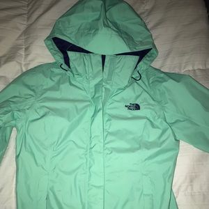 Teal NorthFace rain jacket (Small)
